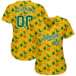 Maglia da baseball personalizzata St. Kelly, modello Patrick's Gold, verde-bianca, autentica, 3D Maglia da baseball personalizzata St. Kelly, modello Patrick's Gold, verde-bianca, autentica, 3D