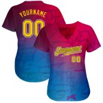 Maglia da baseball personalizzata con motivo graffiti 3D autentica in oro e nero Maglia da baseball personalizzata con motivo graffiti 3D autentica in oro e nero