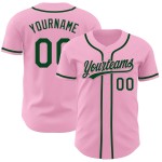 Maglia da baseball rosa verde chiaro personalizzata autentica Maglia da baseball rosa verde chiaro personalizzata autentica