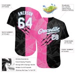 Maglia da baseball personalizzata con motivo blu bianco chiaro e graffiti 3D autentici Maglia da baseball personalizzata con motivo blu bianco chiaro e graffiti 3D autentici