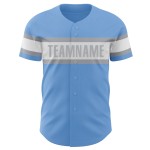 Maglia da baseball leggera bianca e grigia autentica blu personalizzata Maglia da baseball leggera bianca e grigia autentica blu personalizzata