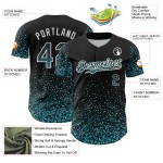 Maglia da baseball personalizzata con design a pois 3D, motivo astratto colorato, verde acqua e bianco scintillante, autentico, nero Maglia da baseball personalizzata con design a pois 3D, motivo astratto colorato, verde acqua e bianco scintillante, autentico, nero