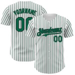 Maglia autentica personalizzata Kelly bianca, verde e nera a righe) Kelly Baseball (Nero e Verde Maglia autentica personalizzata Kelly bianca, verde e nera a righe) Kelly Baseball (Nero e Verde