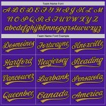 Maglia da baseball personalizzata nera e viola antica, stile retrò, in oro autentico Maglia da baseball personalizzata nera e viola antica, stile retrò, in oro autentico