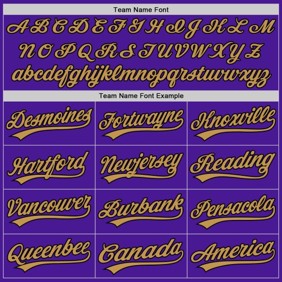 Maglia da baseball personalizzata nera e viola antica, stile retrò, in oro autentico Maglia da baseball personalizzata nera e viola antica, stile retrò, in oro autentico