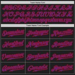 Maglia da baseball personalizzata nera grigia a righe viola-rosse autentica Maglia da baseball personalizzata nera grigia a righe viola-rosse autentica