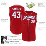 Maglia da baseball blu senza maniche bianca-rossa chiara personalizzata autentica Maglia da baseball blu senza maniche bianca-rossa chiara personalizzata autentica