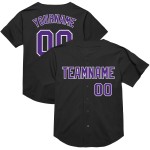 Maglia da baseball personalizzata Throwback in maglia viola-bianca nera autentica Maglia da baseball personalizzata Throwback in maglia viola-bianca nera autentica