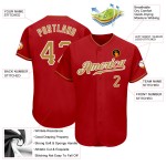 Autentica maglia da baseball Old Jersey personalizzata rossa, oro e bianca Autentica maglia da baseball Old Jersey personalizzata rossa, oro e bianca