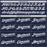 Maglia da baseball blu navy, bianca e rossa, autentica, personalizzata Maglia da baseball blu navy, bianca e rossa, autentica, personalizzata