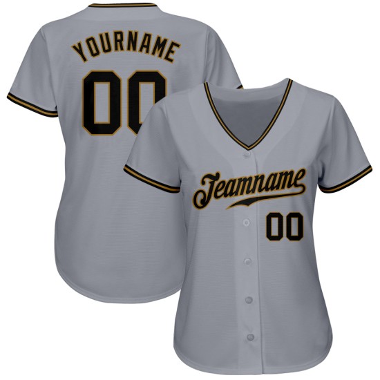 Maglia da baseball autentica personalizzata nera e grigia, modello Old Jersey Maglia da baseball autentica personalizzata nera e grigia, modello Old Jersey