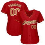 Autentica maglia da baseball Old Jersey personalizzata rossa, oro e bianca Autentica maglia da baseball Old Jersey personalizzata rossa, oro e bianca