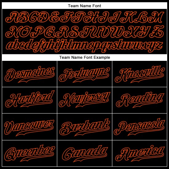 Maglia da baseball autentica nera e arancione personalizzata senza maniche Maglia da baseball autentica nera e arancione personalizzata senza maniche