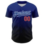 Maglia da baseball personalizzata con motivo 3D sfumato, stile Royal, autentica forma irregolare rosso-nera Maglia da baseball personalizzata con motivo 3D sfumato, stile Royal, autentica forma irregolare rosso-nera