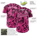 Maglia da baseball personalizzata Fluid, autentica, motivo astratto 3D nero-bianco rosa Maglia da baseball personalizzata Fluid, autentica, motivo astratto 3D nero-bianco rosa