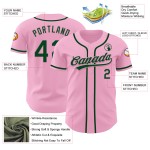 Maglia da baseball rosa verde chiaro personalizzata autentica Maglia da baseball rosa verde chiaro personalizzata autentica