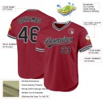 Maglia da baseball retrò autentica, color marrone, personalizzata, nera e grigia Maglia da baseball retrò autentica, color marrone, personalizzata, nera e grigia