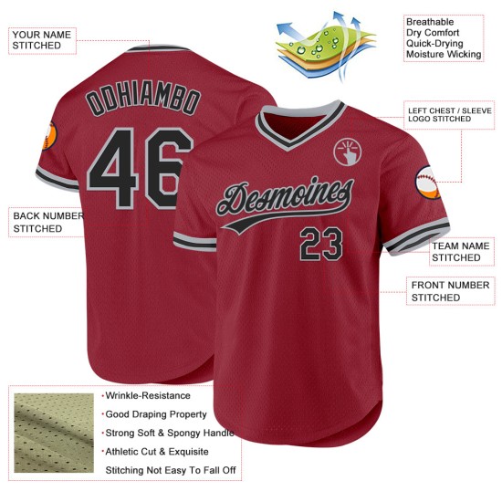 Maglia da baseball retrò autentica, color marrone, personalizzata, nera e grigia Maglia da baseball retrò autentica, color marrone, personalizzata, nera e grigia
