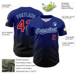 Maglia da baseball personalizzata con motivo 3D sfumato, stile Royal, autentica forma irregolare rosso-nera Maglia da baseball personalizzata con motivo 3D sfumato, stile Royal, autentica forma irregolare rosso-nera