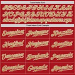 Autentica maglia da baseball Old Jersey personalizzata rossa, oro e bianca Autentica maglia da baseball Old Jersey personalizzata rossa, oro e bianca