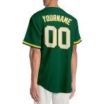 Maglia da baseball Kelly personalizzata autentica verde, bianca e oro Maglia da baseball Kelly personalizzata autentica verde, bianca e oro
