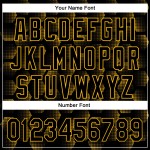 Maglia da baseball 3D geometrica nera con motivo a mezzatinta in oro personalizzato autentico Maglia da baseball 3D geometrica nera con motivo a mezzatinta in oro personalizzato autentico