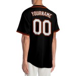 Maglia da baseball personalizzata autentica nera bianca-arancione Maglia da baseball personalizzata autentica nera bianca-arancione