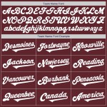Maglia da baseball personalizzata bordeaux autentica bianca Maglia da baseball personalizzata bordeaux autentica bianca