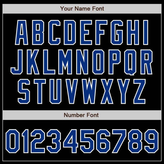 Maglia da baseball personalizzata autentica Royal-Light, nera e blu, stile Split Maglia da baseball personalizzata autentica Royal-Light, nera e blu, stile Split