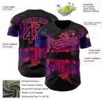 Maglia da baseball con design 3D, motivo personalizzato, nera e rosa, autentica, Hawaii Maglia da baseball con design 3D, motivo personalizzato, nera e rosa, autentica, Hawaii