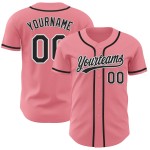 Maglia da baseball personalizzata autentica nera e bianca, taglia media, rosa Maglia da baseball personalizzata autentica nera e bianca, taglia media, rosa