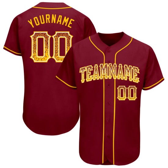 Maglia personalizzata Crimson Baseball Authentic Drift Fashion oro-bianca Maglia personalizzata Crimson Baseball Authentic Drift Fashion oro-bianca