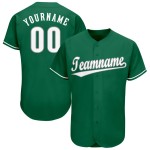 Maglia da baseball personalizzata verde, bianca e grigia Kelly Maglia da baseball personalizzata verde, bianca e grigia Kelly