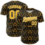 Maglia da baseball Tiger personalizzata con motivo zebrato oro-bianco autentico e nero in 3D Maglia da baseball Tiger personalizzata con motivo zebrato oro-bianco autentico e nero in 3D
