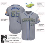 Maglia da baseball Royal-Gold Drift Gray Fashion personalizzata autentica Maglia da baseball Royal-Gold Drift Gray Fashion personalizzata autentica