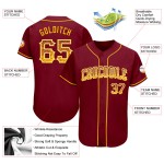 Maglia personalizzata Crimson Baseball Authentic Drift Fashion oro-bianca Maglia personalizzata Crimson Baseball Authentic Drift Fashion oro-bianca