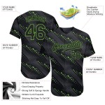 Maglia da baseball personalizzata nera-neon 3D con design verde e motivo autentico Maglia da baseball personalizzata nera-neon 3D con design verde e motivo autentico