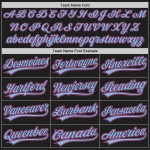 Maglia da baseball rosa-azzurra nera autentica personalizzata Maglia da baseball rosa-azzurra nera autentica personalizzata