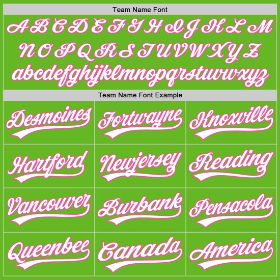 Maglia da baseball Aurora Green bianca e rosa personalizzata autentica Maglia da baseball Aurora Green bianca e rosa personalizzata autentica