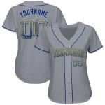 Maglia da baseball Royal-Gold Drift Gray Fashion personalizzata autentica Maglia da baseball Royal-Gold Drift Gray Fashion personalizzata autentica