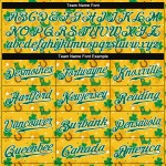 Maglia da baseball personalizzata St. Kelly, modello Patrick's Gold, verde-bianca, autentica, 3D Maglia da baseball personalizzata St. Kelly, modello Patrick's Gold, verde-bianca, autentica, 3D