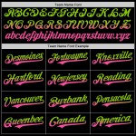Maglia da baseball personalizzata nera neon sfumata verde-rosa, autentica moda Maglia da baseball personalizzata nera neon sfumata verde-rosa, autentica moda