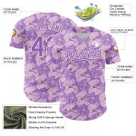 Maglia da baseball autentica bianca 3D con motivo floreale tropicale chiaro, design personalizzato Anthurium viola Maglia da baseball autentica bianca 3D con motivo floreale tropicale chiaro, design personalizzato Anthurium viola