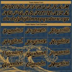 Maglia da baseball personalizzata con motivo a onde color oro, blu navy, design USA autentico 3D, nera e blu antico Maglia da baseball personalizzata con motivo a onde color oro, blu navy, design USA autentico 3D, nera e blu antico