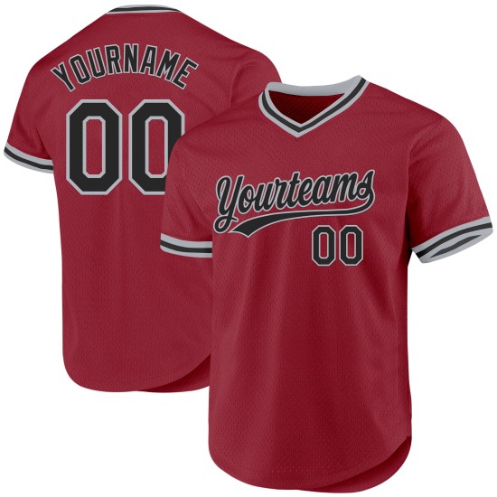 Maglia da baseball retrò autentica, color marrone, personalizzata, nera e grigia Maglia da baseball retrò autentica, color marrone, personalizzata, nera e grigia