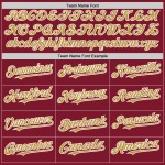Maglia da baseball personalizzata con motivo sfumato in 3D, modello antico, oro e bianco, Crimson Twinkle, autentica. Maglia da baseball personalizzata con motivo sfumato in 3D, modello antico, oro e bianco, Crimson Twinkle, autentica.