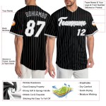 Maglia da baseball a righe bianche e grigie, personalizzata, autentica, nera, grigia Maglia da baseball a righe bianche e grigie, personalizzata, autentica, nera, grigia