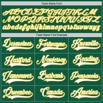 Maglia da baseball Kelly personalizzata autentica verde, bianca e oro Maglia da baseball Kelly personalizzata autentica verde, bianca e oro
