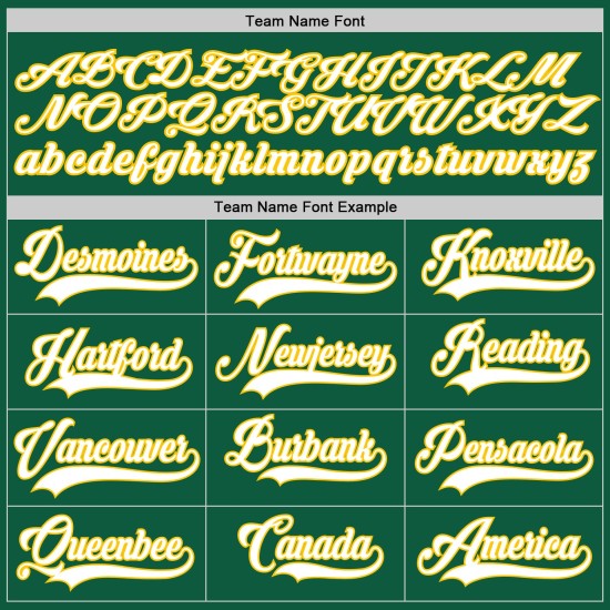 Maglia da baseball Kelly personalizzata autentica verde, bianca e oro Maglia da baseball Kelly personalizzata autentica verde, bianca e oro