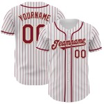 Maglia da baseball autentica bianca a righe color crema personalizzata Maglia da baseball autentica bianca a righe color crema personalizzata
